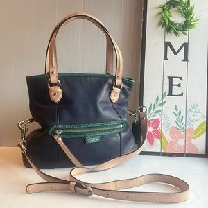 Coach crossbody and handbag blue w/green  G1380-F23911